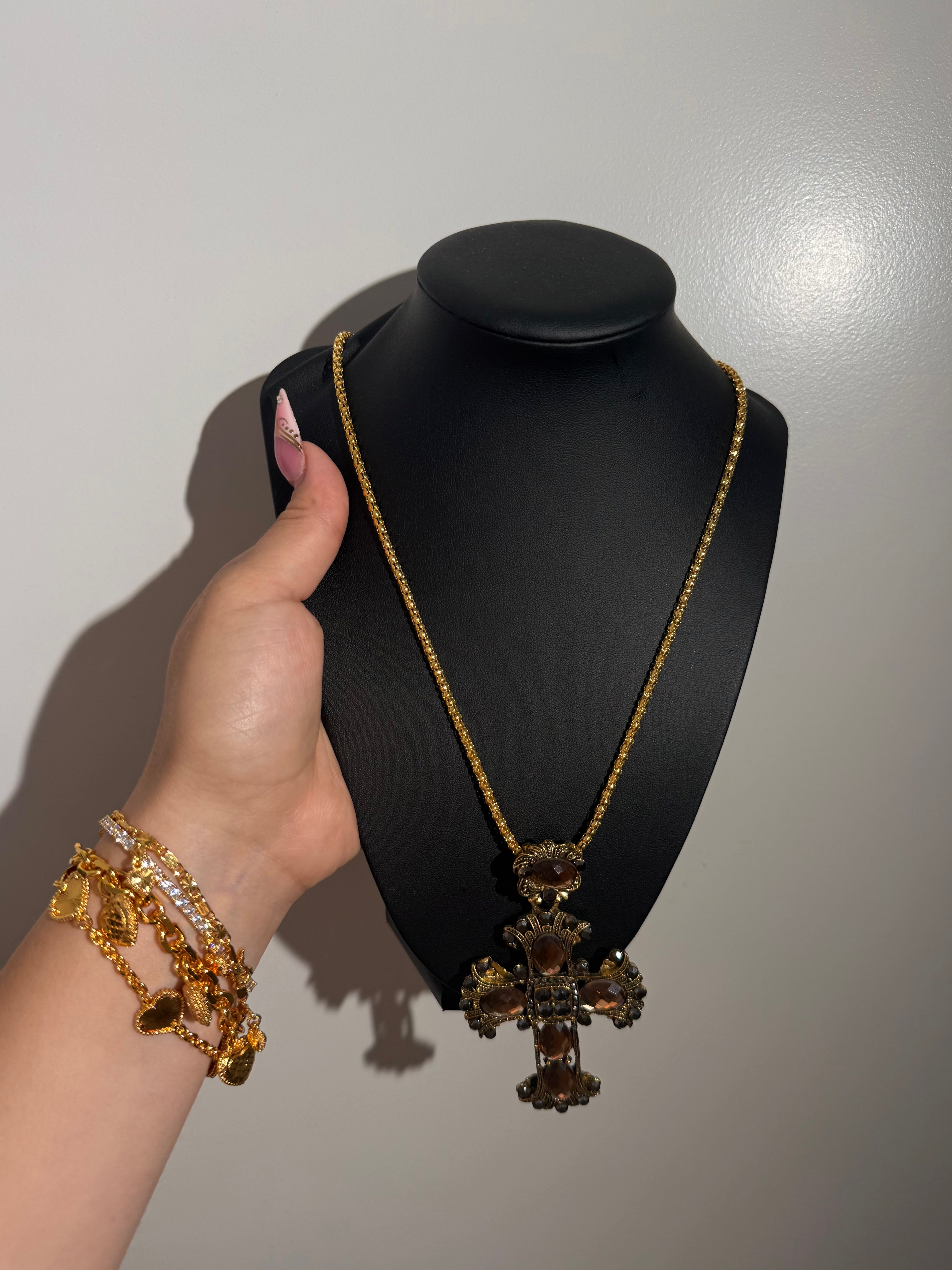 Brown Cross Necklace