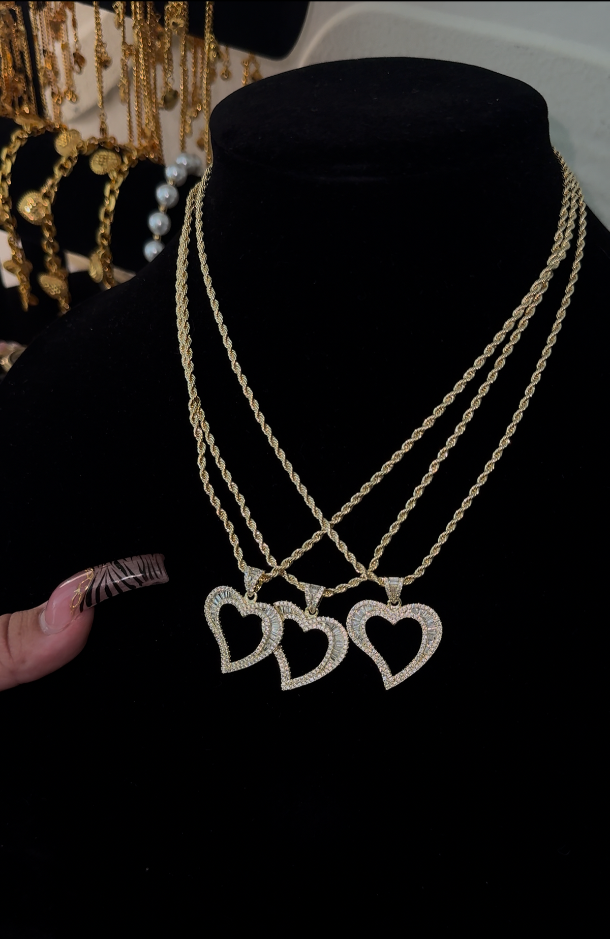 Icy love heart chain