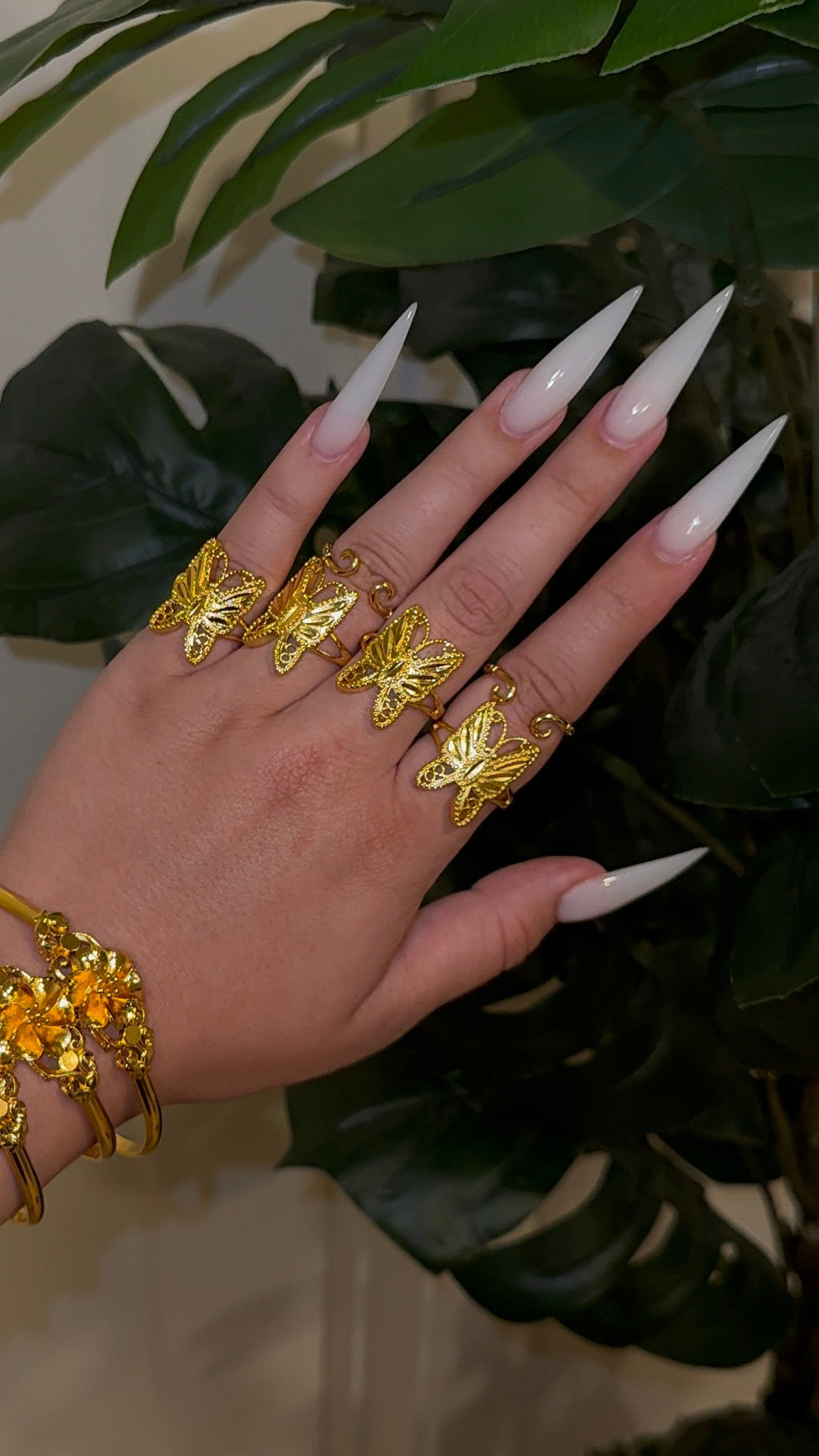 Jumbo 24K Butterfly Rings