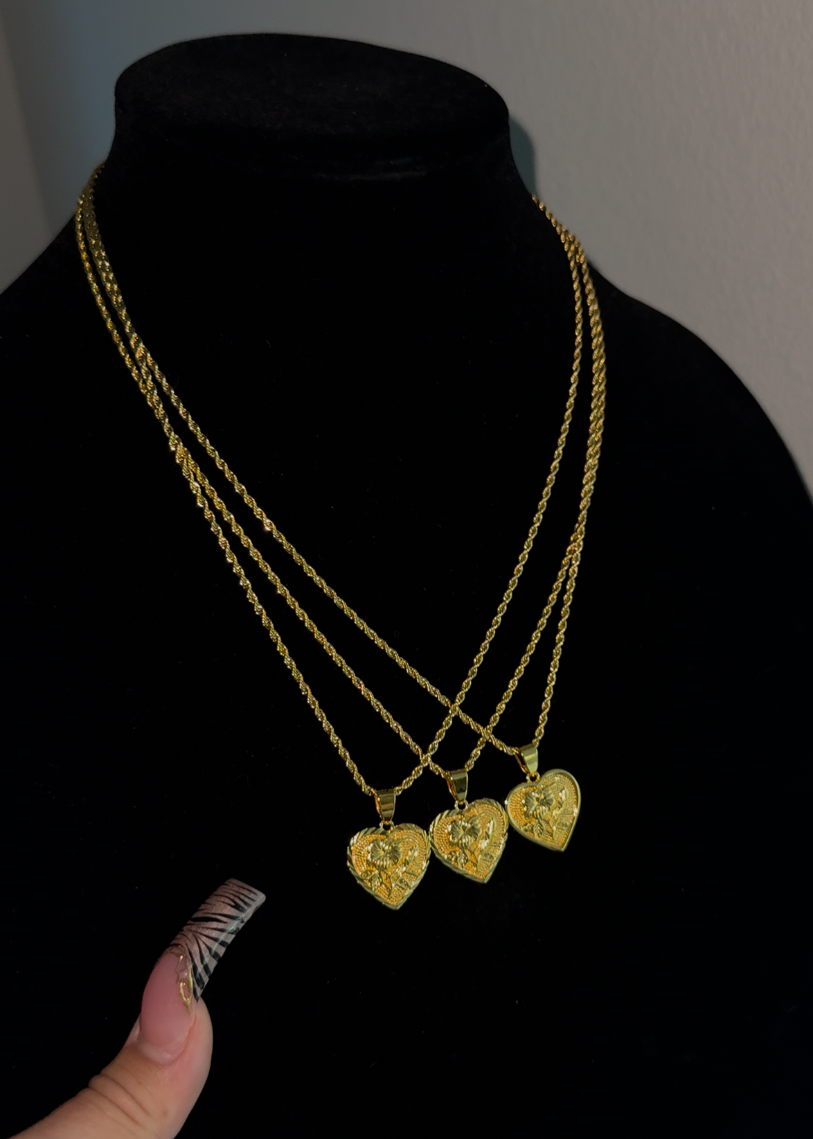 24K Valentine Heart chain