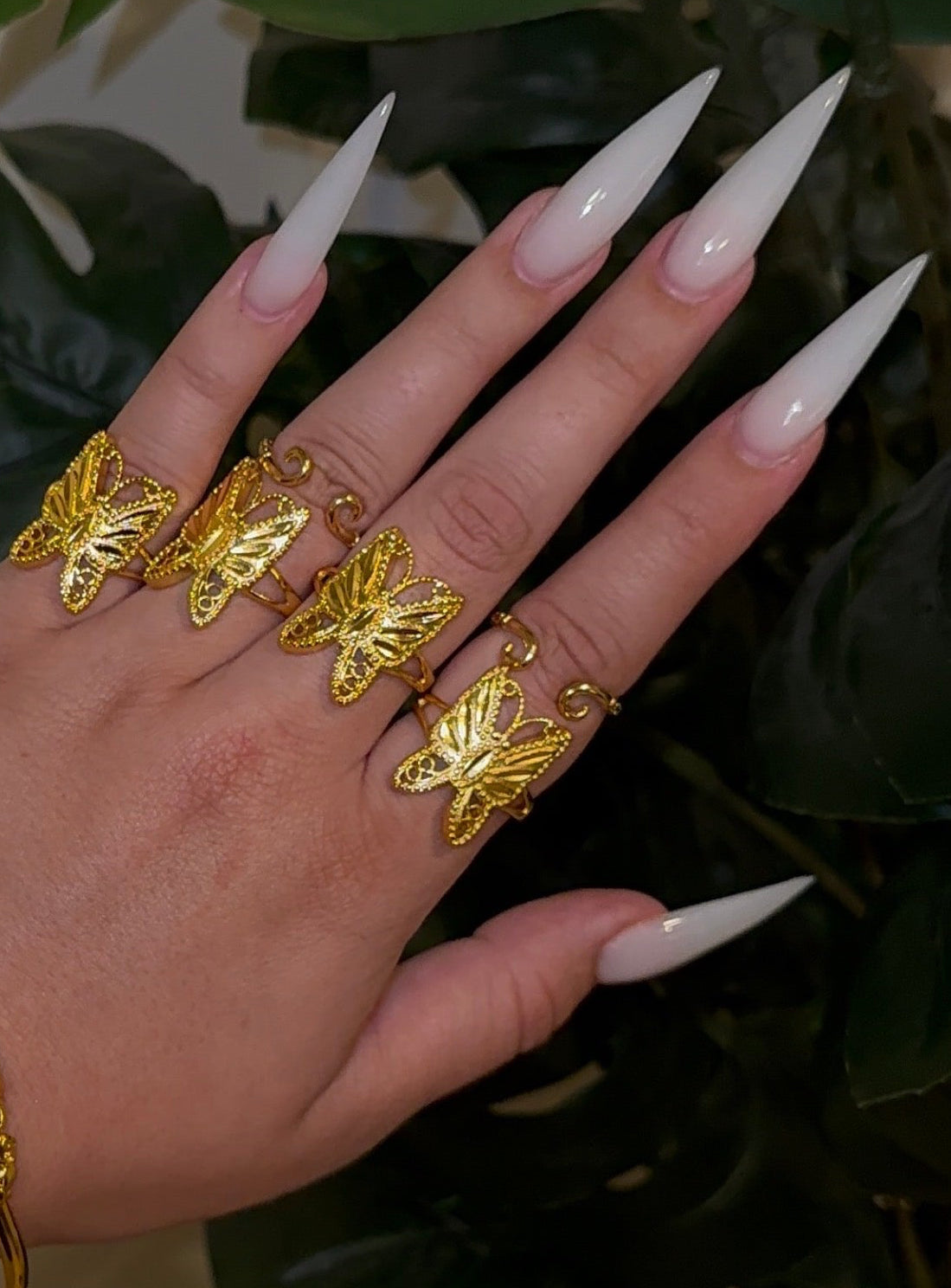 Jumbo 24K Butterfly Rings